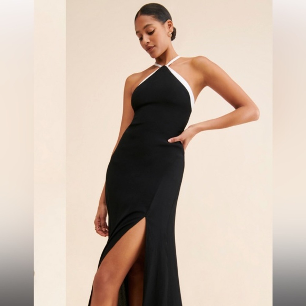 AwayLee Halter Slit Maxi Dress